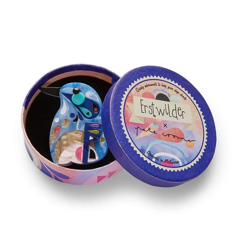 Erstwilder "The Astute Azure Kingfisher" Brooch Designed in Melbourne, Australia