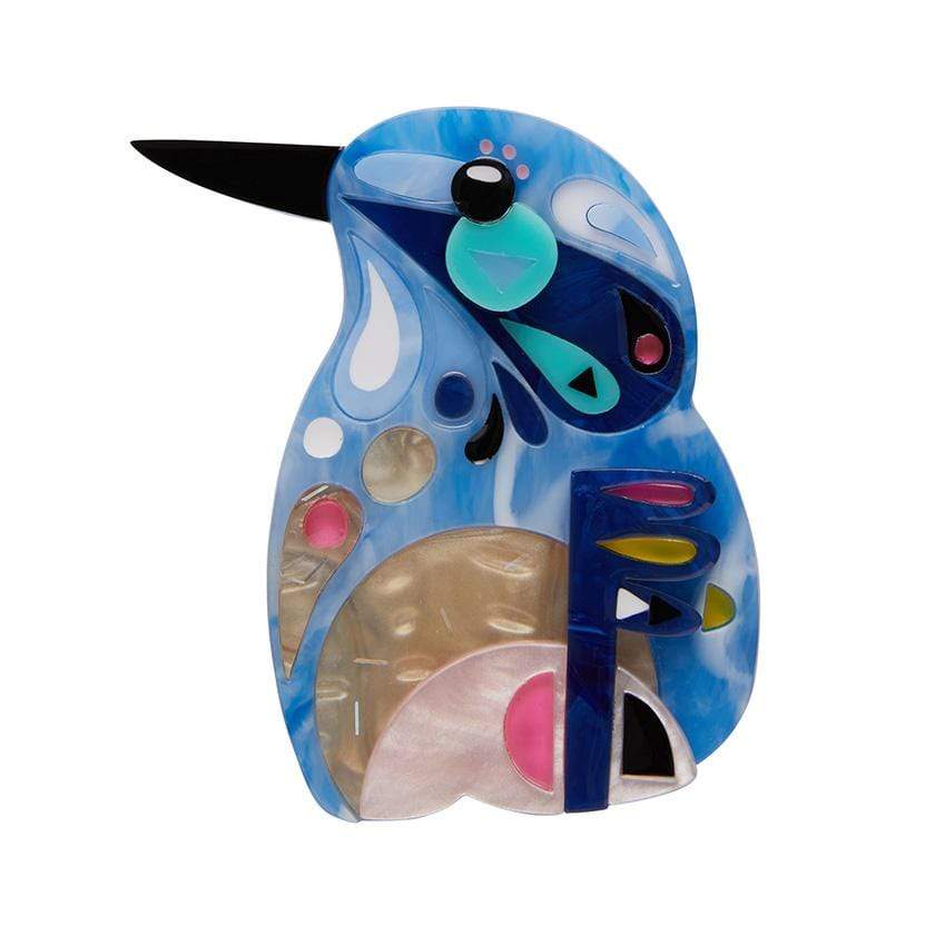 Erstwilder "The Astute Azure Kingfisher" Brooch Designed in Melbourne, Australia