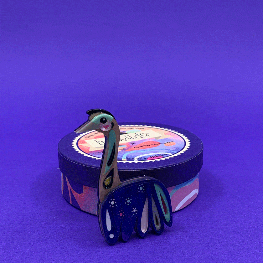 Erstwilder "The Enchanting Emu" Brooch Designed in Melbourne, Australia