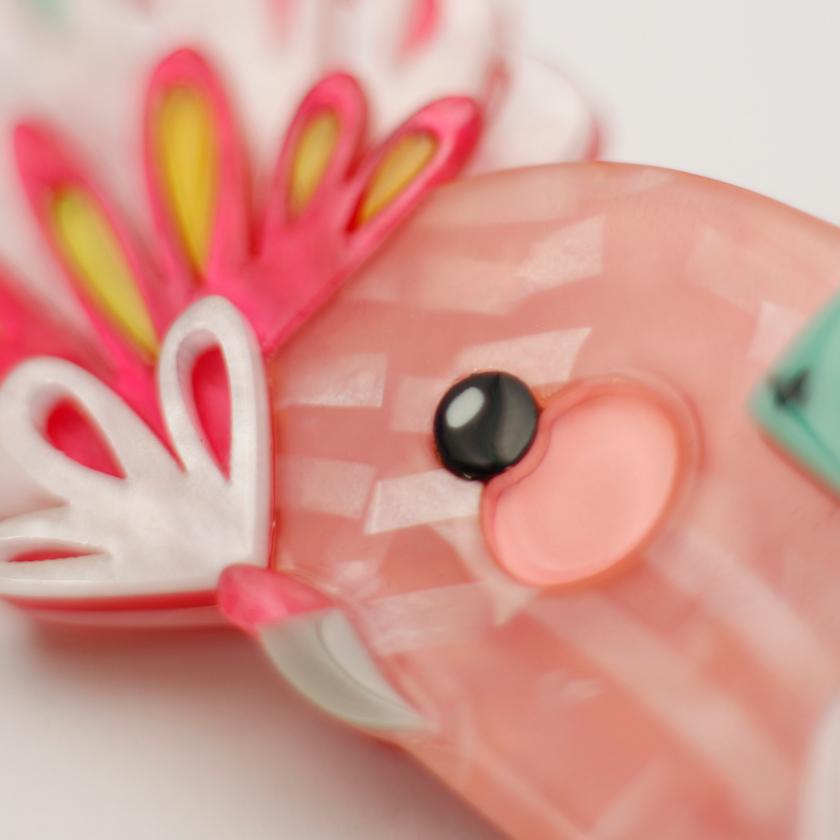 Erstwilder "The Mirthful Major Mitchell" Cockatoo Brooch Designed in Melbourne, Australia