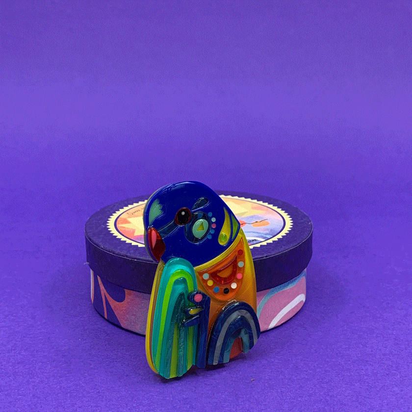 Erstwilder "The Radiant Rainbow Lorikeet" Brooch Designed in Melbourne, Australia