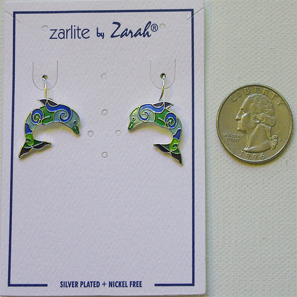 Zarah Dolphin Wave Dancer Pierced Earrings - Belle Fleur Boutique