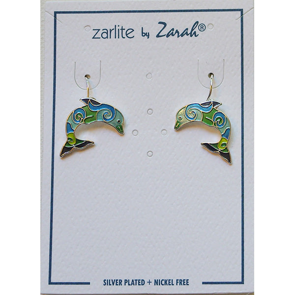 Zarah Dolphin Wave Dancer Pierced Earrings - Belle Fleur Boutique