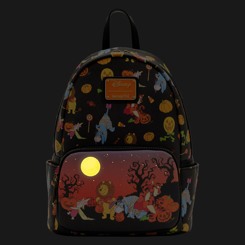 Loungefly Disney Winnie the Pooh Halloween Group Glow Mini Backpack