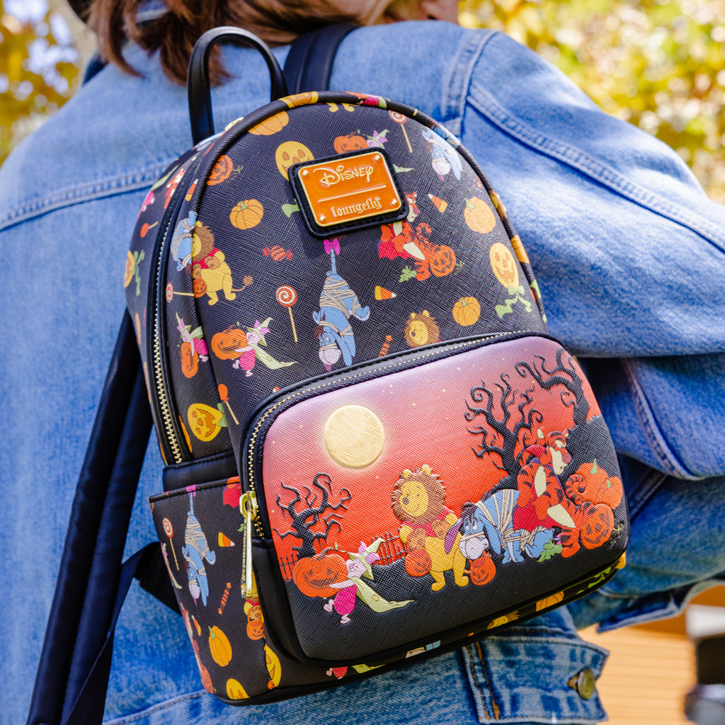 Loungefly Disney Winnie the Pooh Halloween Group Glow Mini Backpack