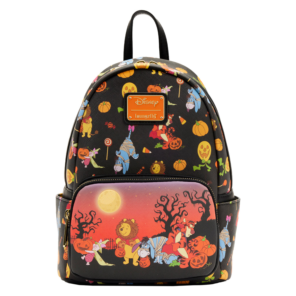 Loungefly Disney Winnie the Pooh Halloween Group Glow Mini Backpack