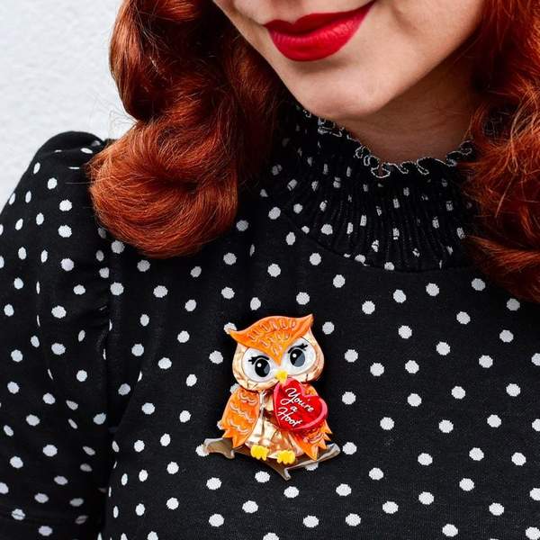 Erstwilder "You're a Hoot" Owl Brooch Designed in Melbourne, Australia - Belle Fleur Boutique