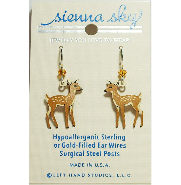 Sienna Sky Young Fawn Baby Deer Pierced Earrings - Belle Fleur Boutique