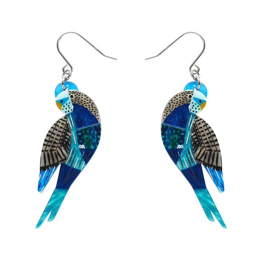 Erstwilder "A Budgie Named Chirp" Drop Pierced Earrings with Gift Box