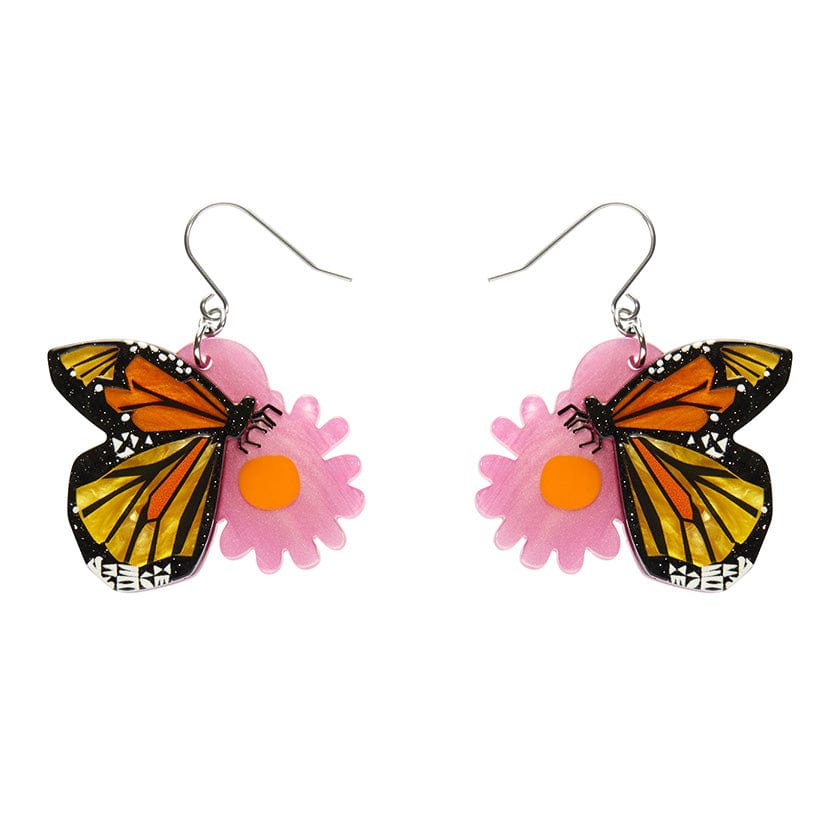 Erstwilder "A Butterfly Named Flutter" Drop Pierced Earrings with Gift Box