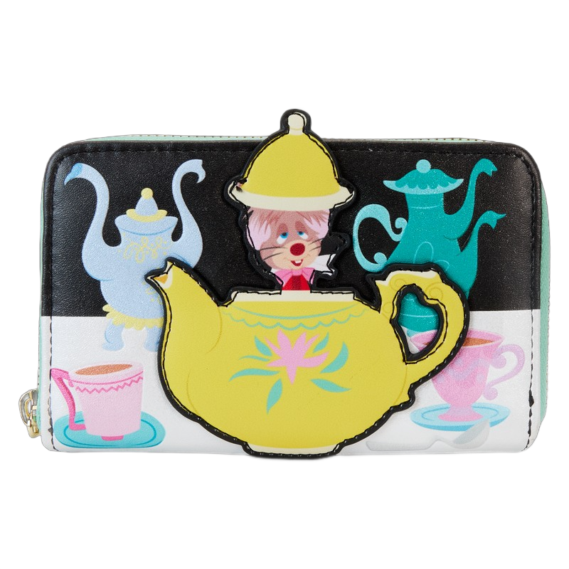 Loungefly Disney Alice in Wonderland Unbirthday Tea Party Tea Cups Zip Around Wallet