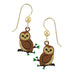 Sienna Sky Barn Owl on a Branch Pierced Earrings