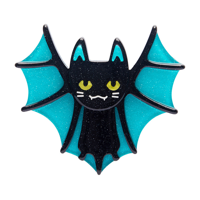 Erstwilder Bat Cat Halloween Brooch Designed in Australia