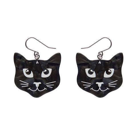 Erstwilder Black Cat Halloween Drop Pierced Earrings Designed in Australia