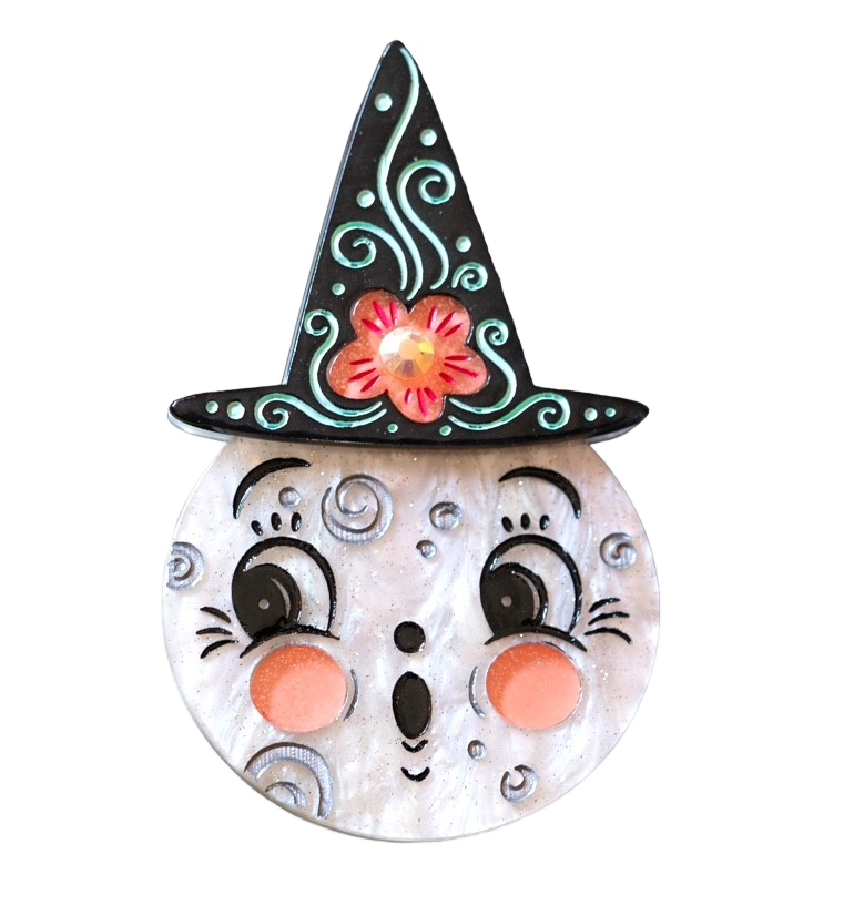 Johanna Parker x Lipstick & Chrome Bloomin' Luna Witch Halloween Brooch