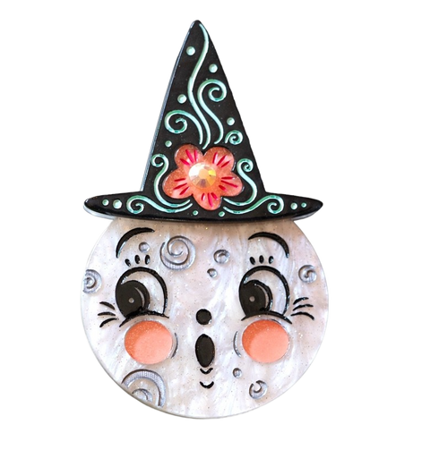 Johanna Parker x Lipstick & Chrome Bloomin' Luna Witch Halloween Brooch