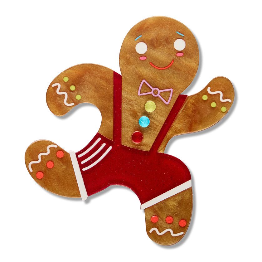 Erstwilder x Pete Cromer Catch Me If You Can Gingerbread Man Brooch ~ Fairy Tales Part 2 Collection ~