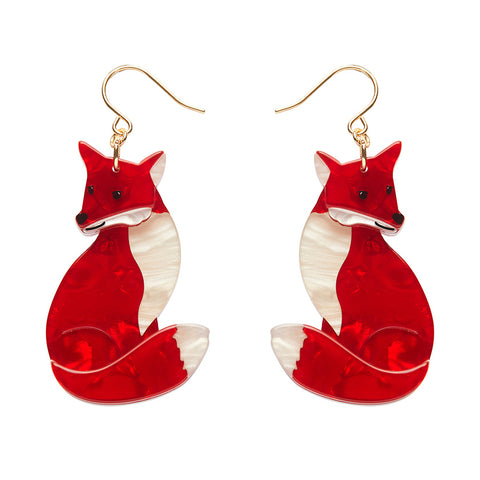 Erstwilder x Fleur Harris Charming Fox Drop Pierced Earrings ~Designed in Melbourne~