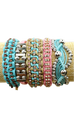 Rose Gonzales Cotton Candy Sky Pink & Blue Collection Set of 5 Woven Bracelets
