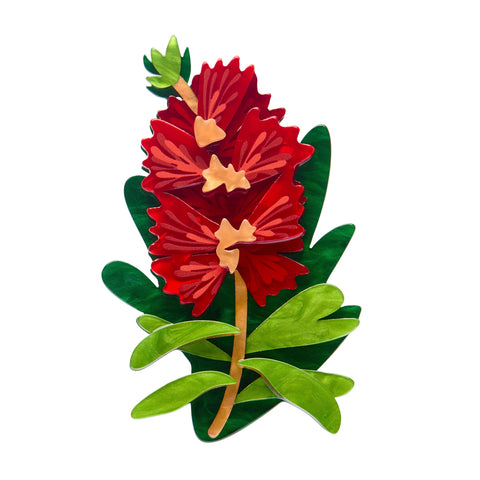 Erstwilder Crimson Bottlebrush Brooch ~Australiana 2025 Collection~