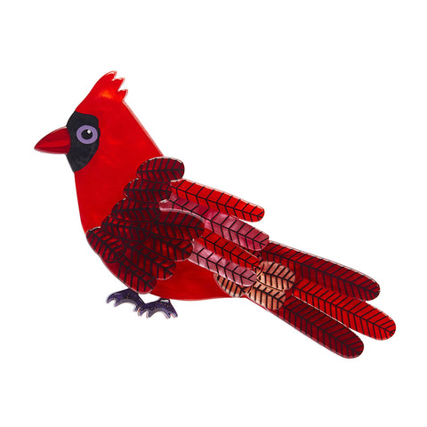 Erstwilder x Jocelyn Proust Crimson Cardinal Bird Brooch with Gift Box