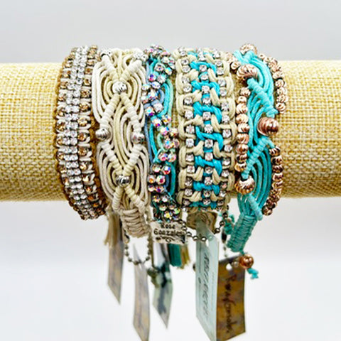 Rose Gonzales Desert Muse Turquoise & Sand Collection Set of 5 Woven Bracelets