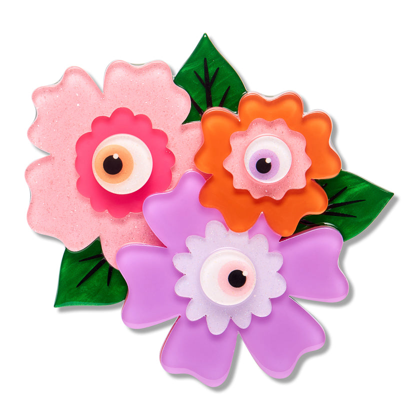 Erstwilder Eye Spy Flowers Brooch ~2026 Midnight Mischief Collection~