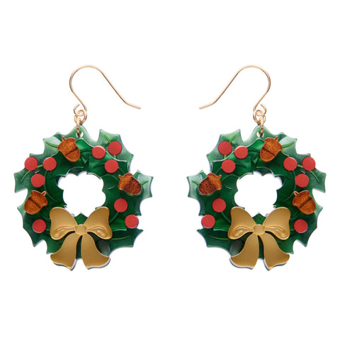 Erstwilder Forest Wreath Drop Earrings ~Merry Menagerie Collection~