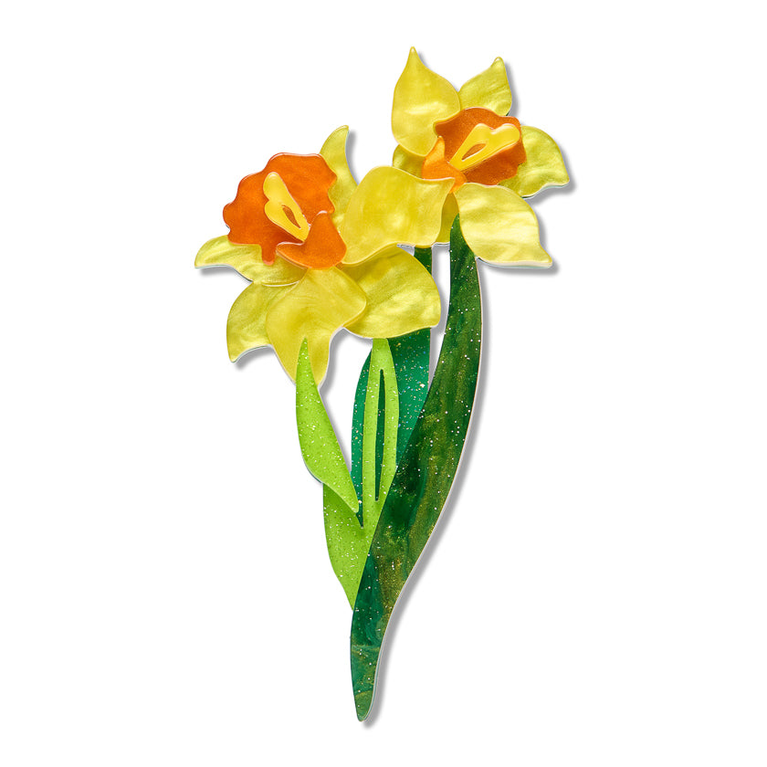 Erstwilder Garden Goddess Daffodil Floral Brooch ~15th Birthday Fan Favorites Collection~
