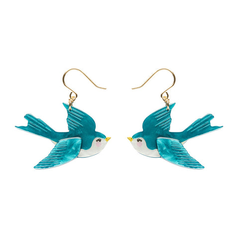 Erstwilder x Fleur Harris Graceful Swallow Drop Pierced Earrings ~Designed in Melbourne~