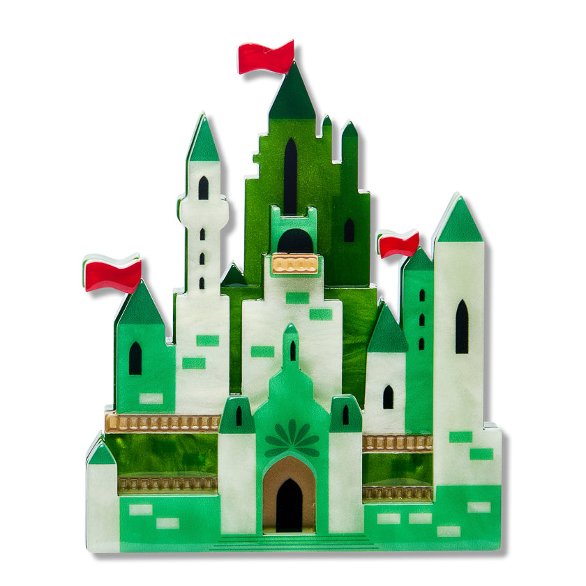 Erstwilder x Pete Cromer In a Land Far Away Green Castle Brooch *GIFT WITH PURCHASE ONLY*
