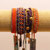 Rose Gonzales Halloween Party Orange Purple Collection Set of 4 Woven Bracelets