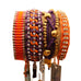 Rose Gonzales Halloween Party Orange Purple Collection Set of 4 Woven Bracelets