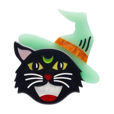 Erstwilder Hex Kitten Glow in the Dark Halloween Brooch Designed in Australia