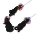 Erstwilder "Le Chat Miaule" Black Cats Necklace with Gift Box