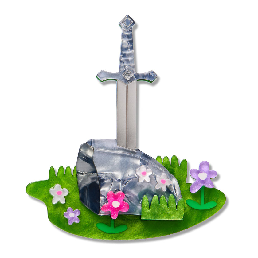 Erstwilder x Pete Cromer Once and Future Sword in the Stone Brooch ~ Fairy Tales Part 2 Collection ~