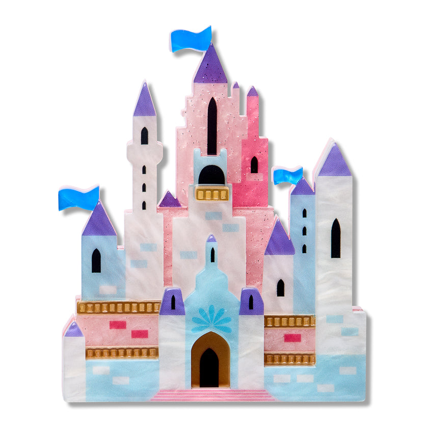 Erstwilder x Pete Cromer In a Land Far Away Pink Castle Brooch *GIFT WITH PURCHASE ONLY*