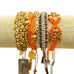Rose Gonzales Pumpkin Spice Orange & Brown Collection Set of 4 Woven Bracelets