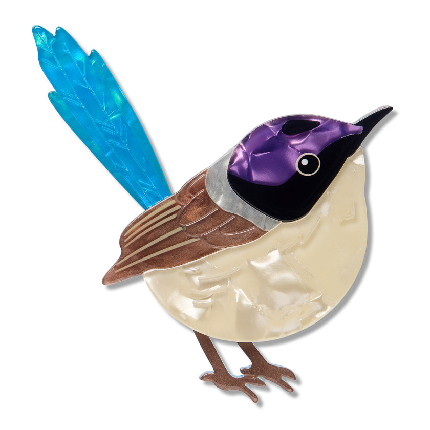 Erstwilder Purple-Crowned Fairy Wren Brooch ~ 2026 The Rarest Kind Collection ~