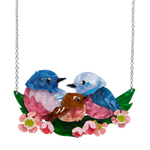 Erstwilder Rockin' Robins Birds & Flowers Necklace with Gift Box