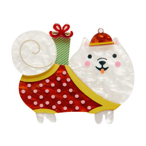 Erstwilder Santa Paws Holiday Dog Brooch ~Merry Kitschmas Collection~