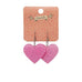 Erstwilder Solid Heart Glitter Resin Drop Earrings in Pink