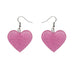 Erstwilder Solid Heart Glitter Resin Drop Earrings in Pink