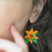 Erstwilder "Strange As You" Frida Kahlo Floral Drop Pierced Earrings with Gift Box