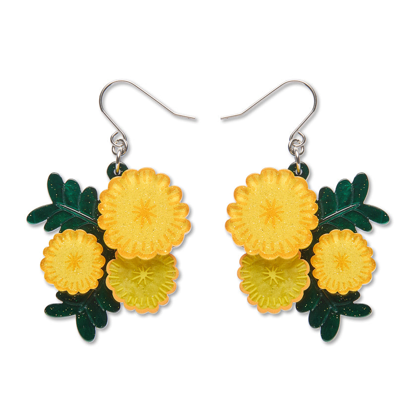 Erstwilder x Royal Botanic Gardens Victoria Sunshine Wattle Flower Drop Earrings ~2026 Collection~