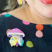 Erstwilder "The Whimsical White Spotted Jellyfish" Brooch with Gift Box ~Designed in Melbourne~