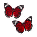 Erstwilder "Wings Laced in Red" Butterfly Hair Clips Set of 2 with Gift Box