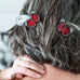 Erstwilder "Wings Laced in Red" Butterfly Hair Clips Set of 2 with Gift Box