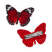 Erstwilder "Wings Laced in Red" Butterfly Hair Clips Set of 2 with Gift Box