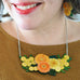 Erstwilder "Yellow Efflorescence" Daisy and Wattle Floral Necklace with Gift Box